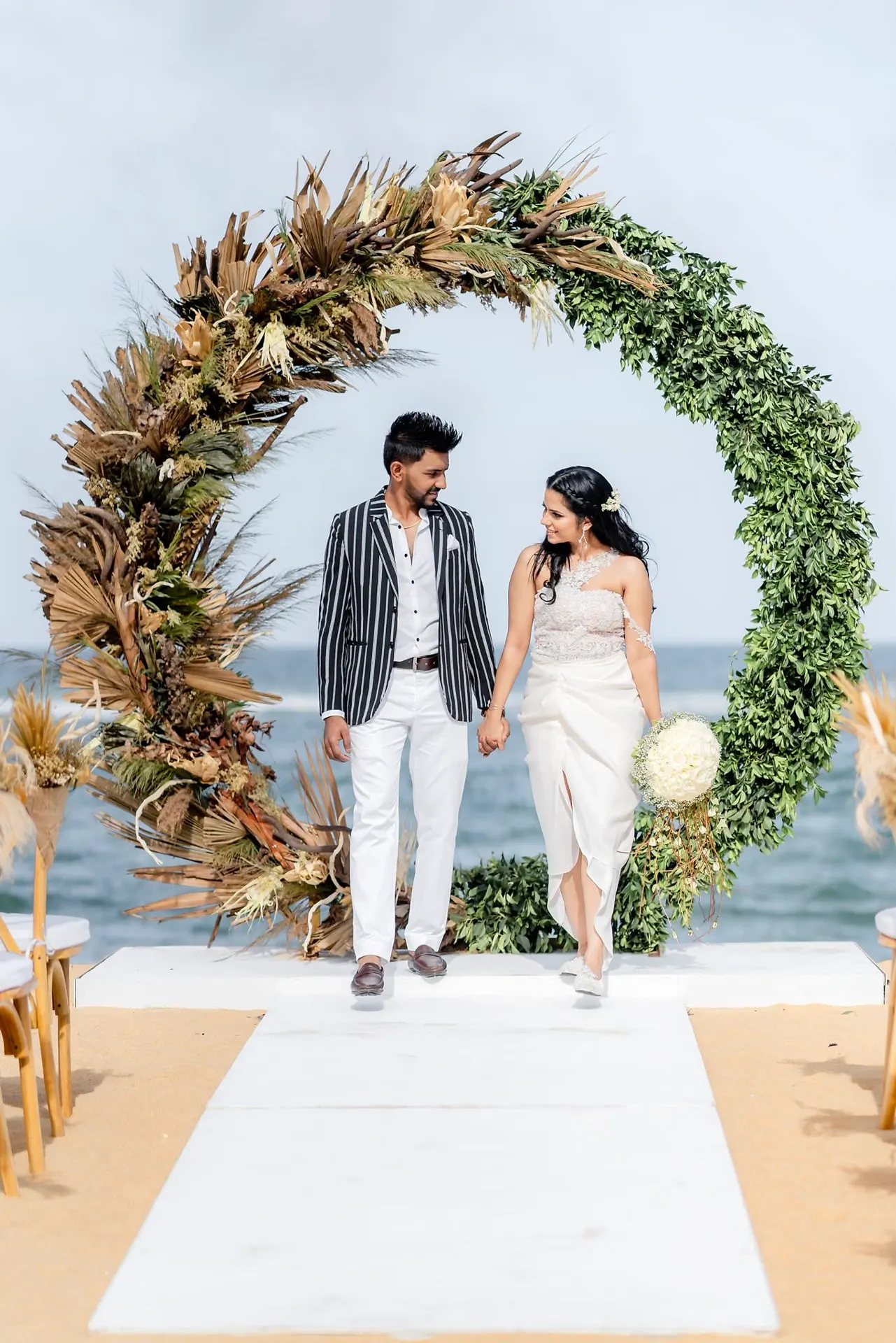 Boho Beach Arch Walk at Coastal Resort, Sri Lanka, Sri Lanka
