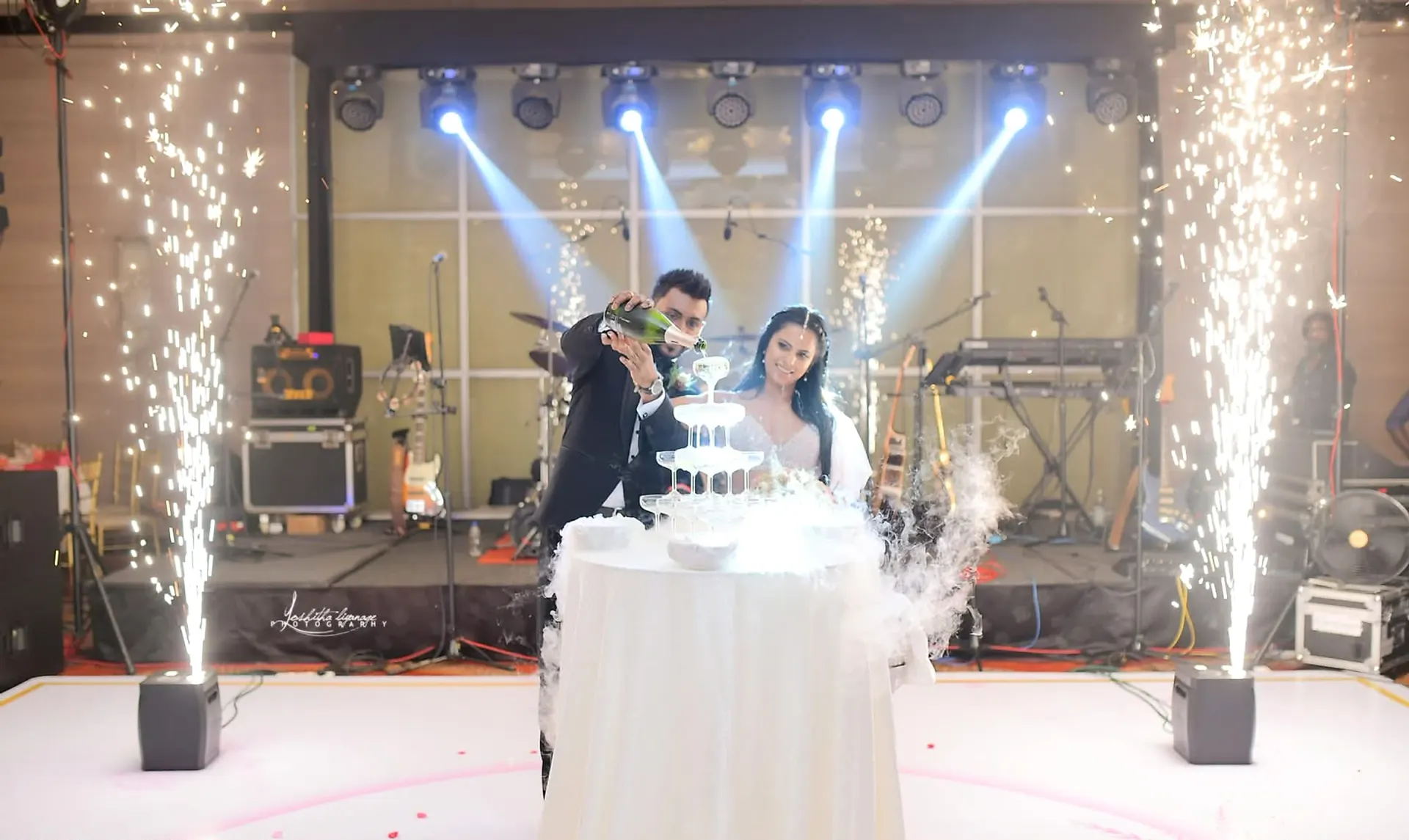 Champagne Tower & Cold Pyro Celebration at Grand Ballroom, Colombo, Sri Lanka