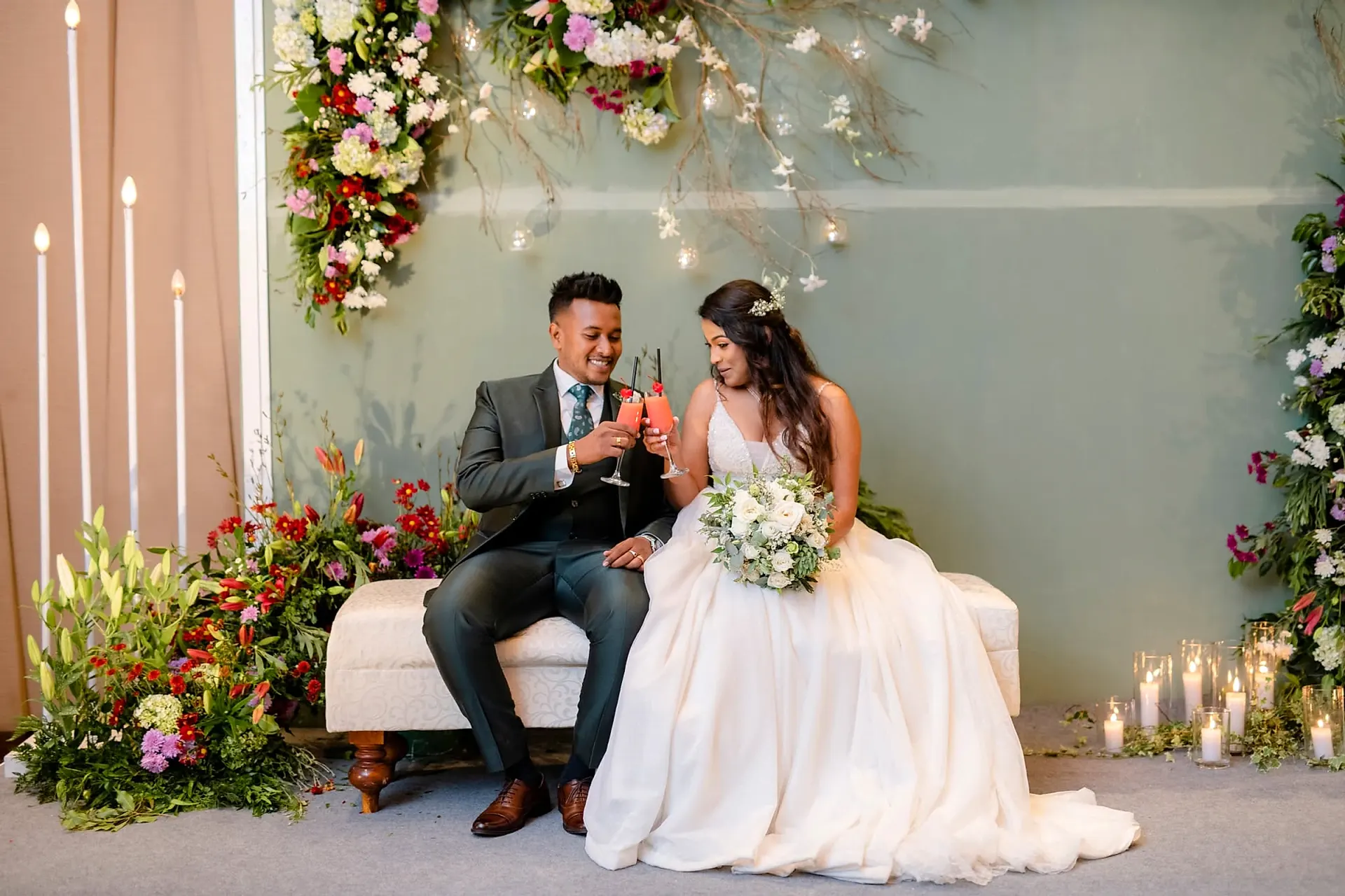 Floral Lounge Champagne Toast at Grand Ballroom, Colombo, Sri Lanka