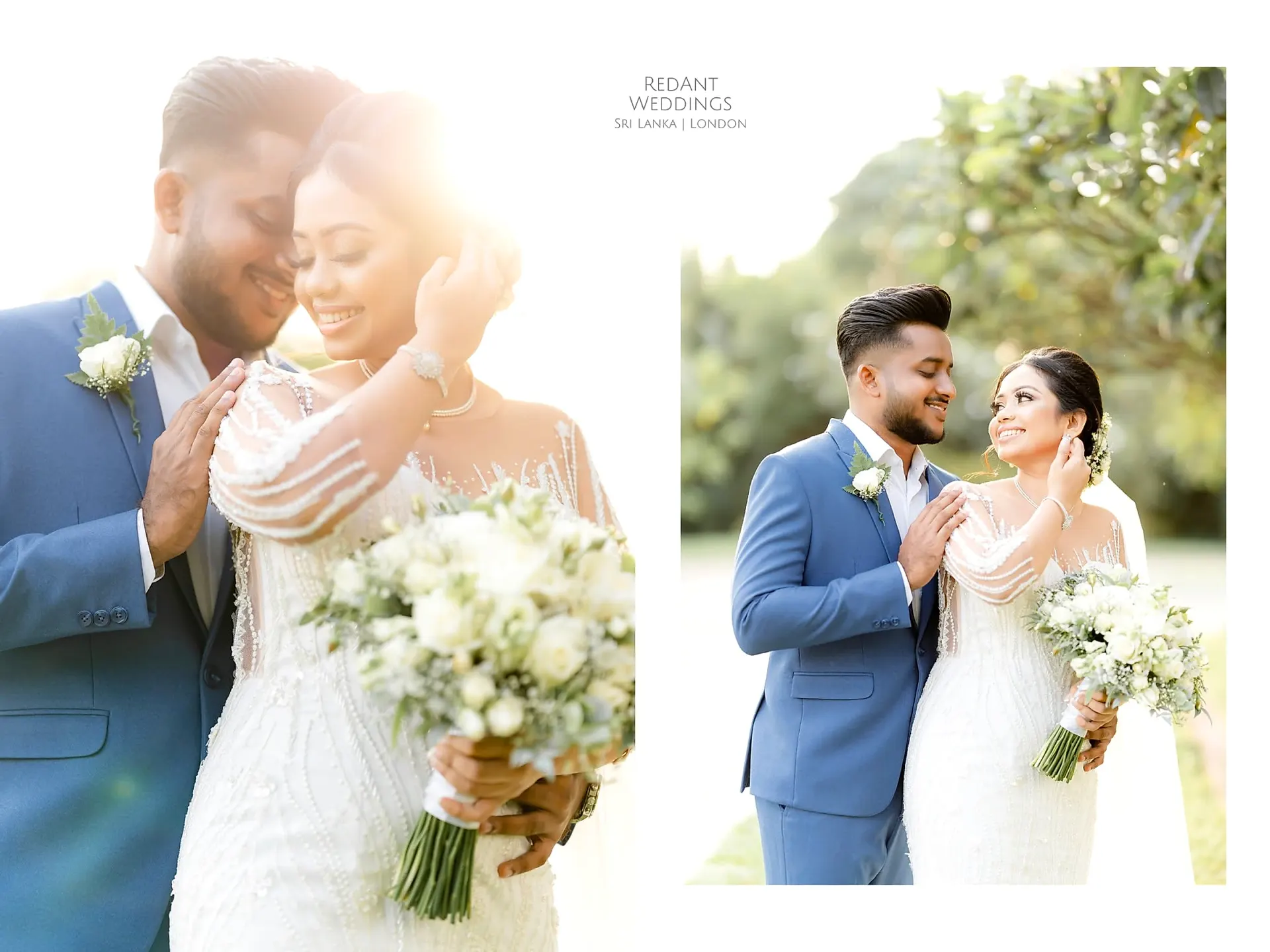 Golden Hour Diptych Portrait at Garden Venue, Colombo, Sri Lanka