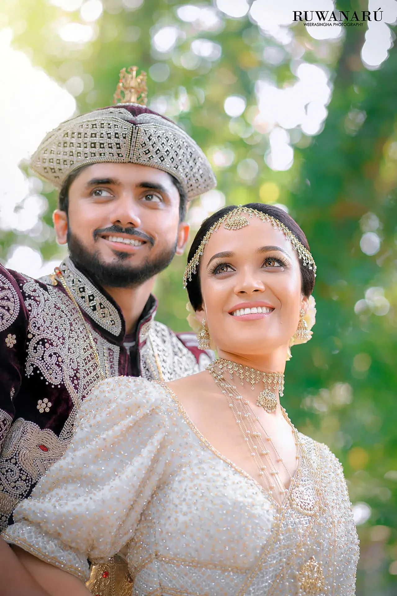 Golden Hour Traditional Portrait at Garden Venue, Colombo, Sri Lanka