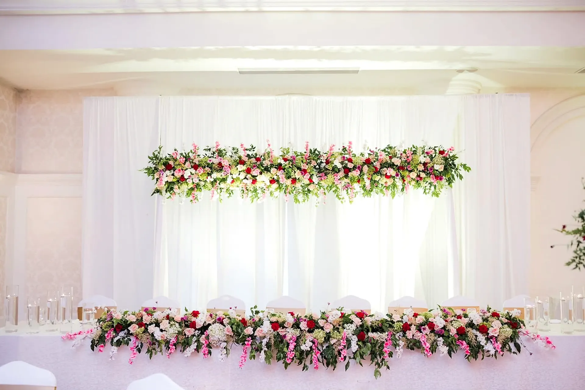Head Table Floral Garland at Ballroom, Colombo, Sri Lanka