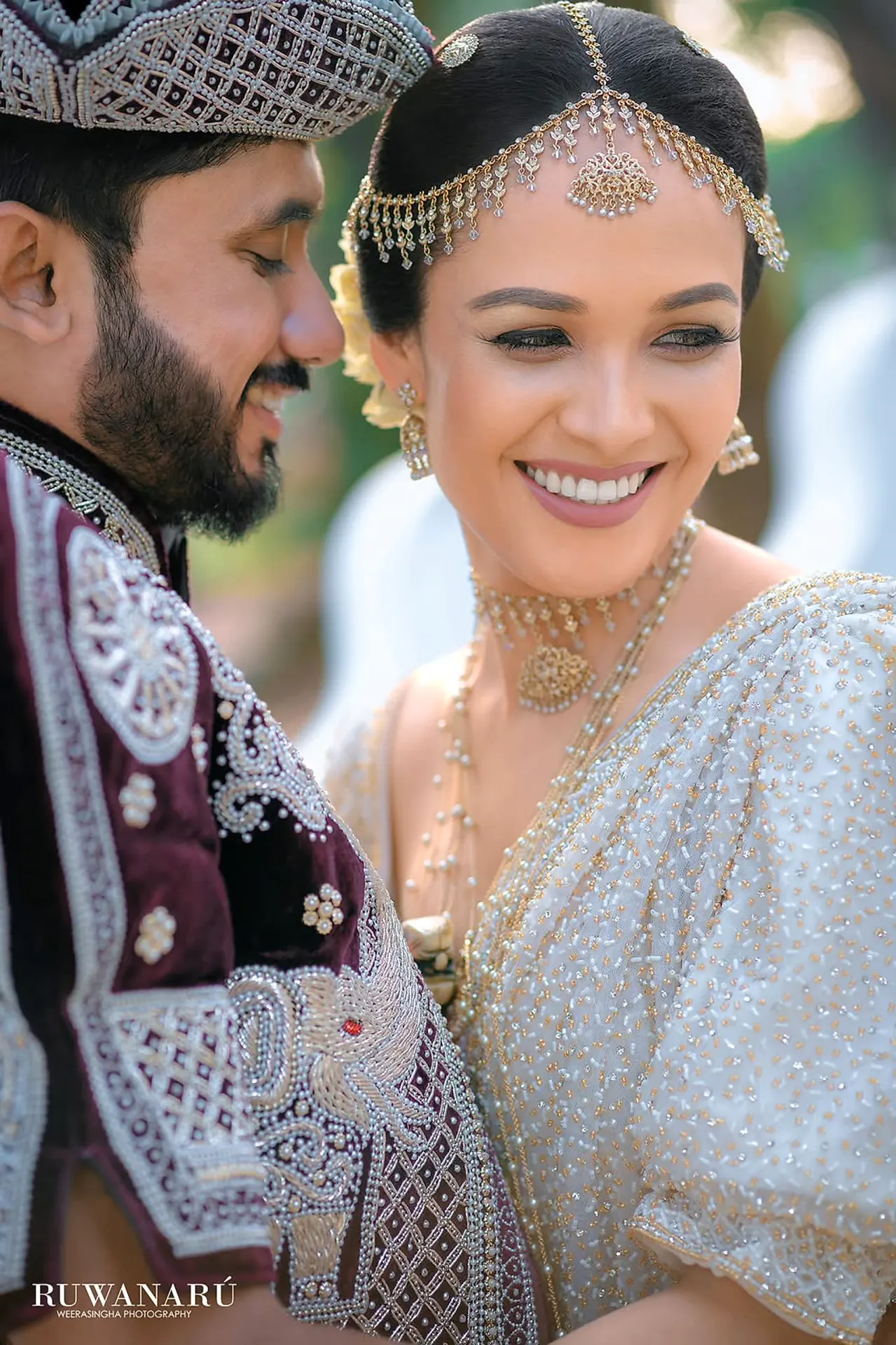 Kandyan Bridal Regalia Close-Up at Wedding Ceremony Hall, Sri Lanka