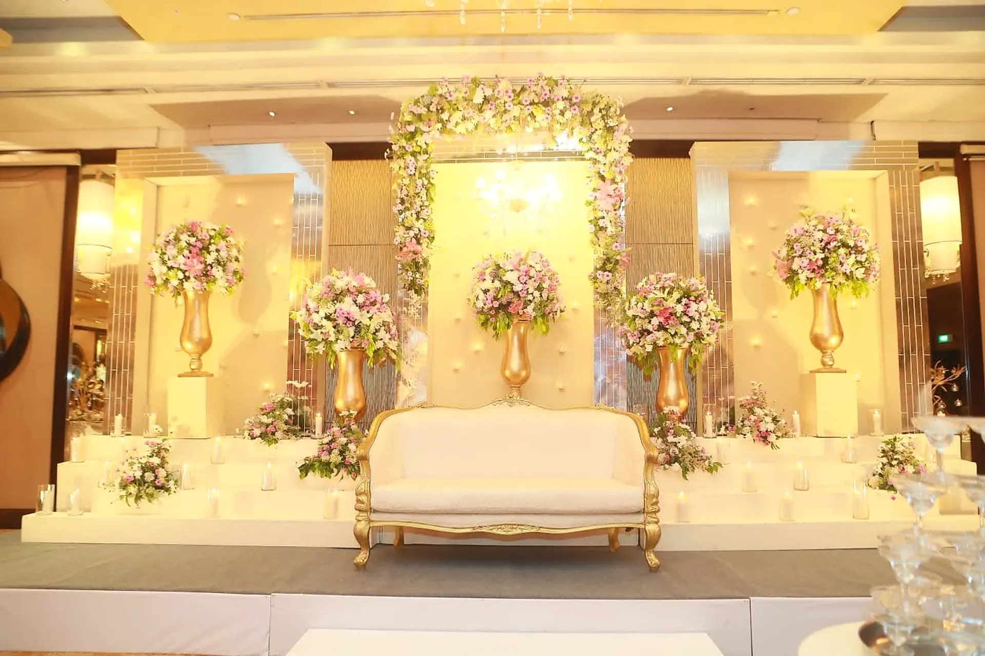 Pastel Floral Gala Stage at Grand Ballroom, Colombo, Sri Lanka