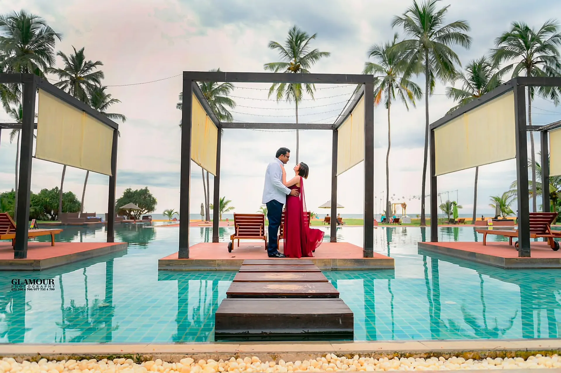 Poolside Resort Romance at Coastal Resort, Bentota, Sri Lanka