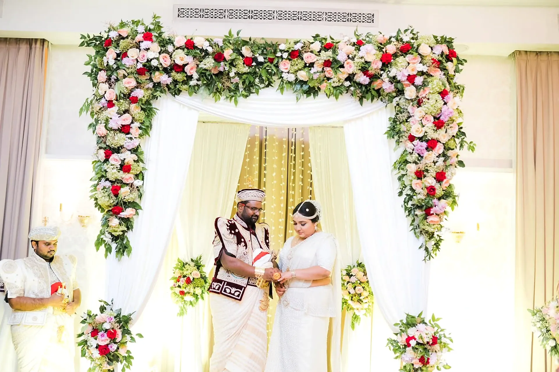 Poruwa Ring Exchange Ceremony at Grand Ballroom, Colombo, Sri Lanka