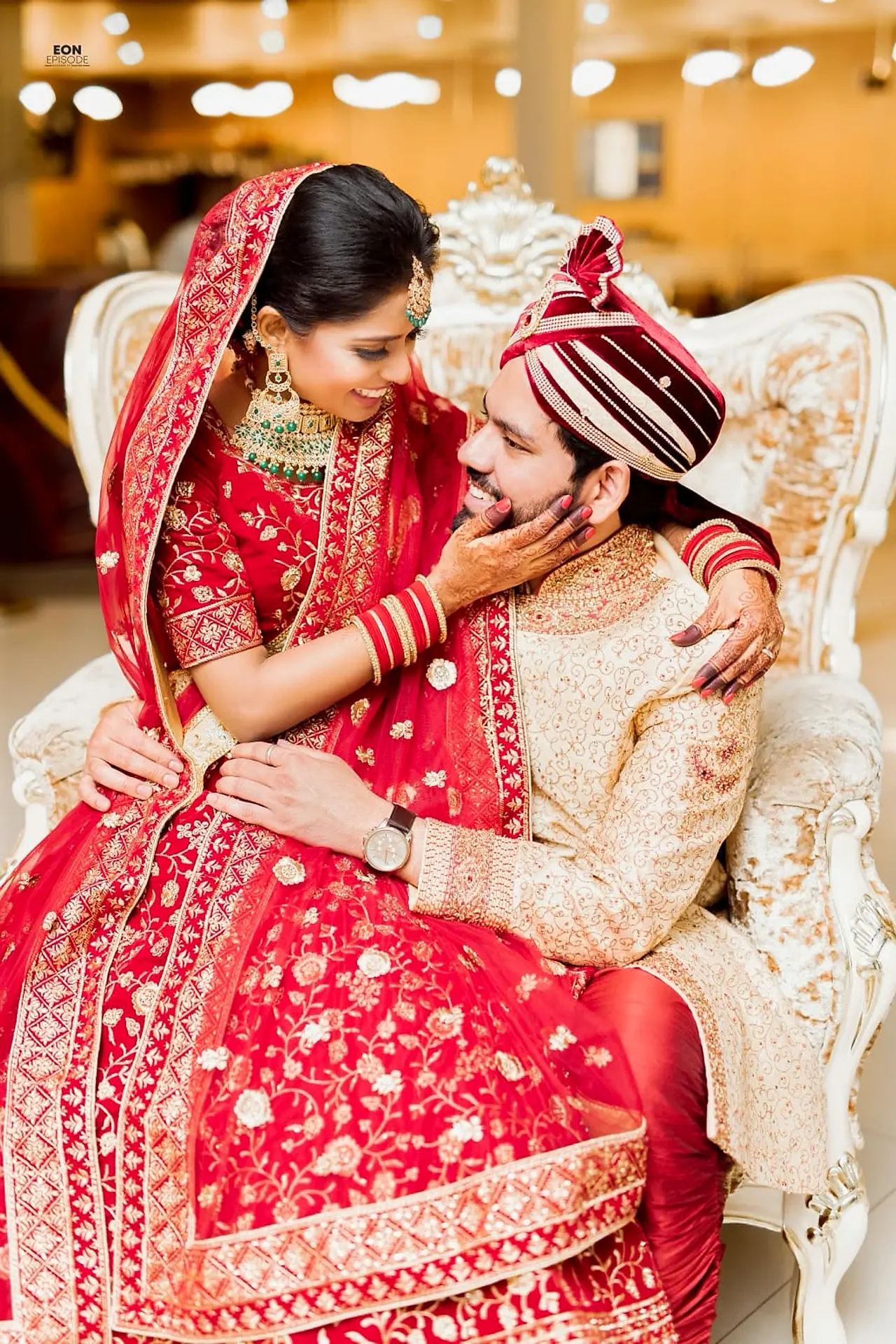 Regal Red Bridal Embrace at Resort Lounge, Colombo, Sri Lanka