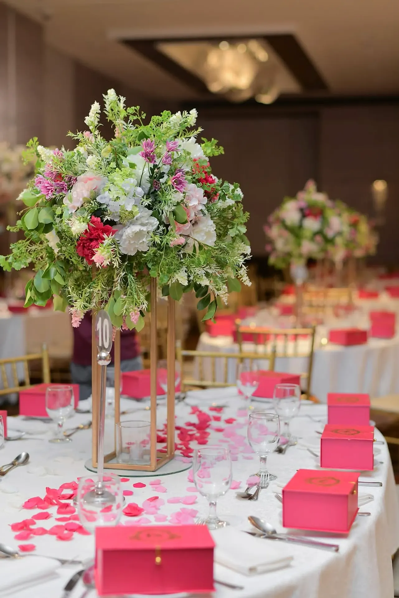 Table Setting Floral Centerpiece at Ballroom, Colombo, Sri Lanka